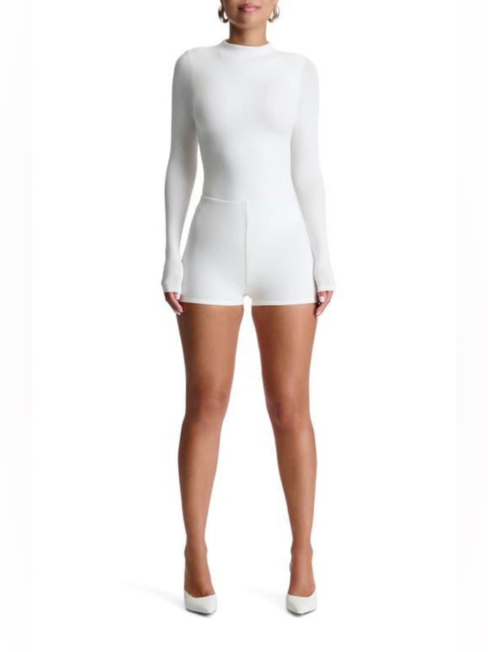 Naked Wardrobe The NW High Waisted Short Shorts White